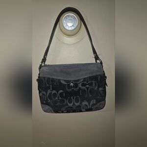 COACH Chelsea optic signature logo suede / leather trim